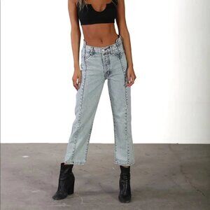 REVICE GEMINI / DIFFERENT VIEWS JEANS 27 High Rise Deconstructed Acid Wash